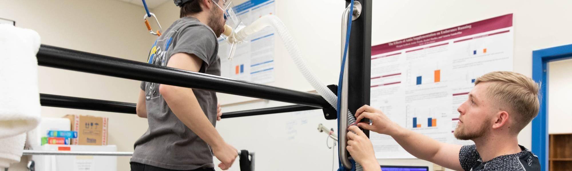Students practicing exercise testing